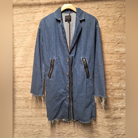 Zara Jackets & Blazers - Women's Size S Denim Trenchcoat By Zara